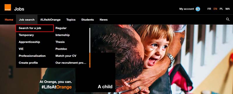 Steps to apply for a job at Orange (2)