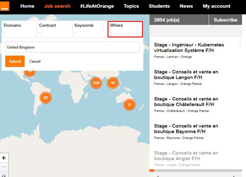 Steps to apply for a job at Orange (3)