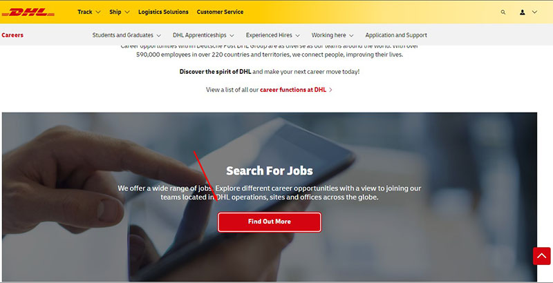 Steps to apply for a job offer at DHL (1)