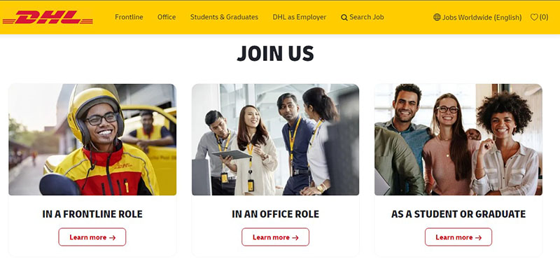 Steps to apply for a job offer at DHL (2)
